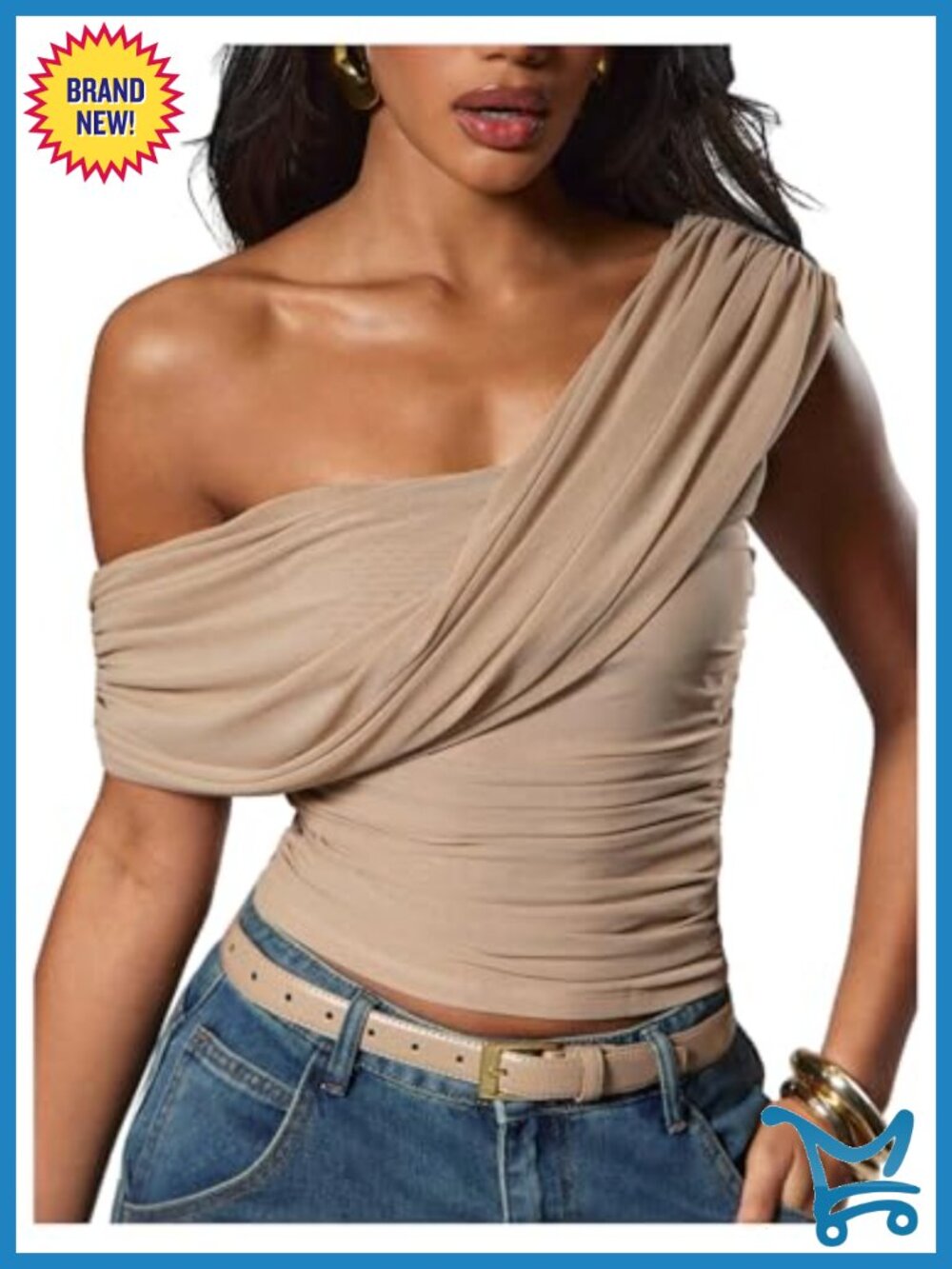 Women's Y2K Off Shoulder Twist Mesh Top Sleeveless Going Out Asymmetrical